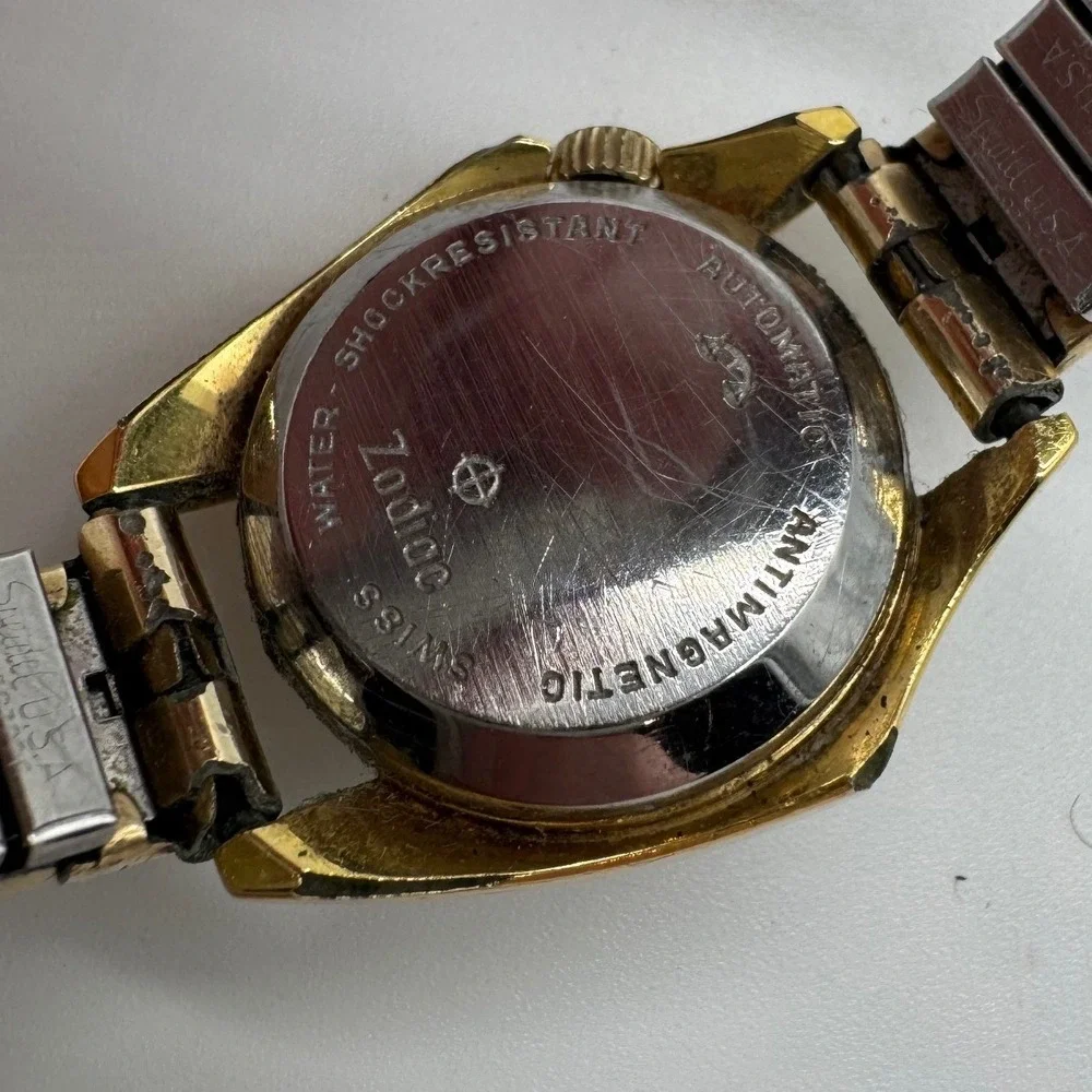 Zodiac Olympos Automatic Womens Watch 10k RGP Speidel Band Swiss Made Vintage